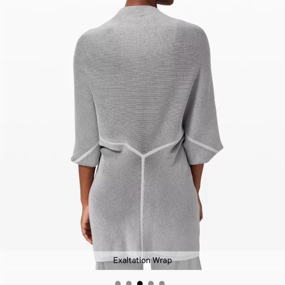 Lululemon Exaltation Wrap Reversible Cardigan Knit Shrug Sweater Cotton Silk O/S - Picture 2 of 10